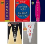 Robert Greense 5 Books ( The Concise 48 Laws Of Power, Laws Of Human Nature, Art Of Seduction, 33 Strategies Of War, Mastery)
